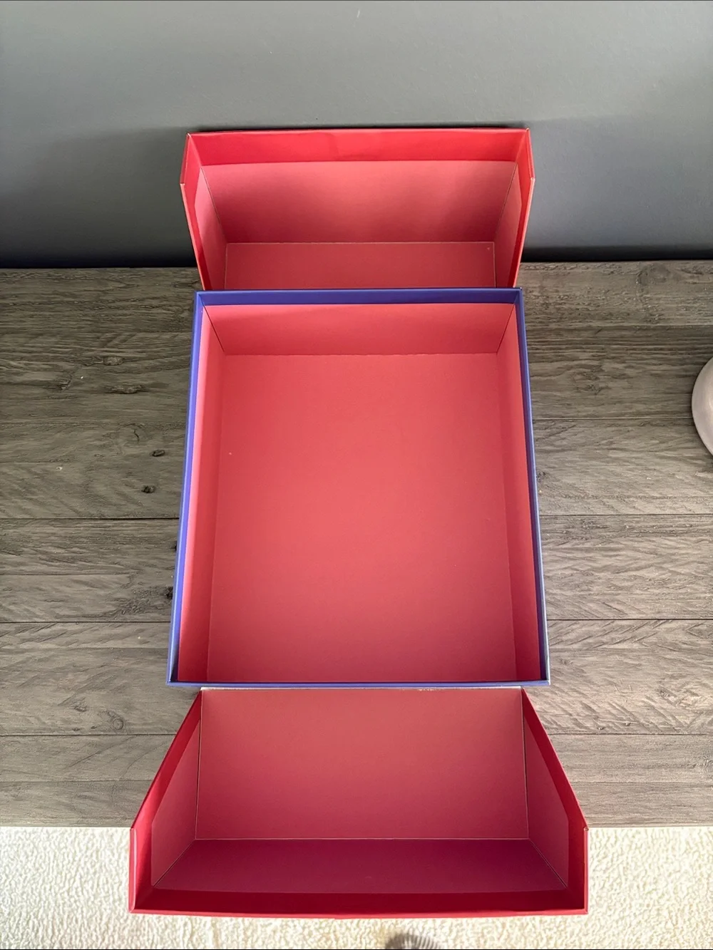 Floral Ribbon Gift Box - White, Navy & Coral
